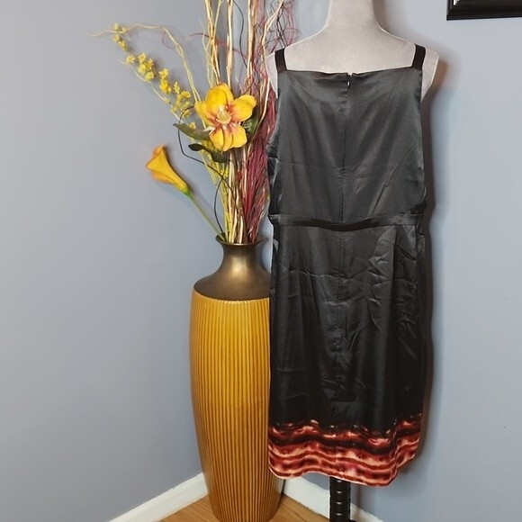 Tahari Tilda Satin Sheath Dress Sleeveless Black Size 18 NWT - Picture 9 of 16